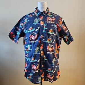 Eddie Bauer Men's Multicolor Hawaiian Print Shirt